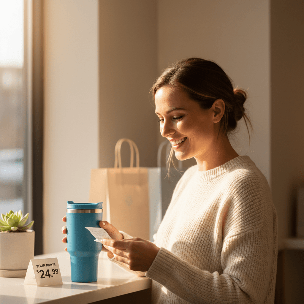Customer enjoying quality at fair price
