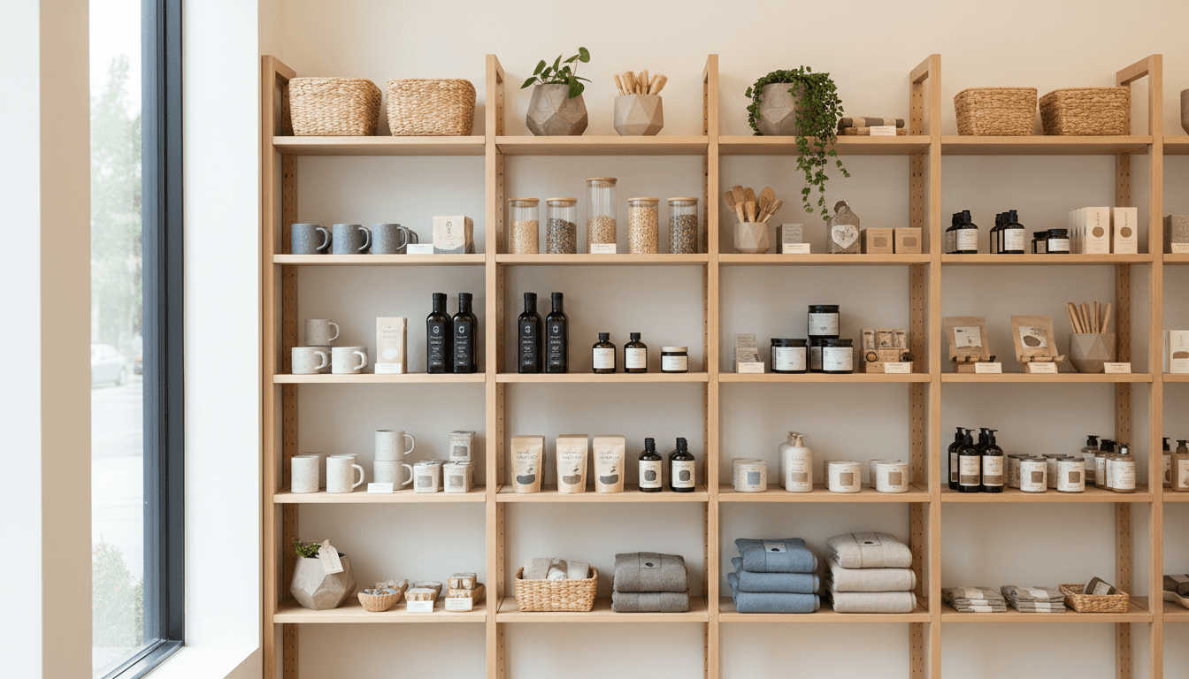 Curated product selection displayed with clean organization and natural lighting