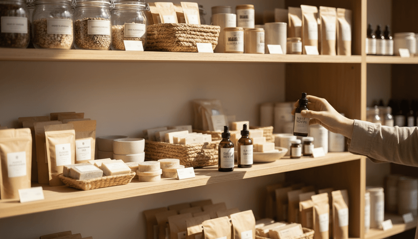 Customer browsing curated products at Allivhu Shops