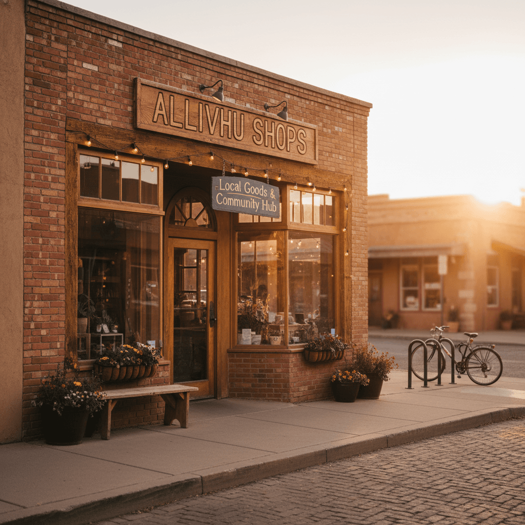 Allivhu Shops storefront in Nephi, Utah